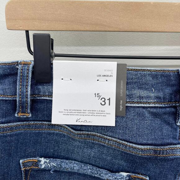 Kancan High Rise Dark Wash Super Skinny Denim Jeans Style‎ KC9134D - Picture 5 of 6